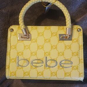 Bebe Mini Bag in Bright Yellow with Gold Accents